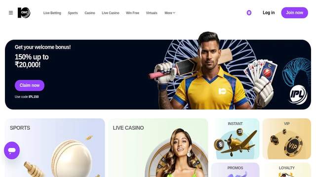 10Cric casino screenshot